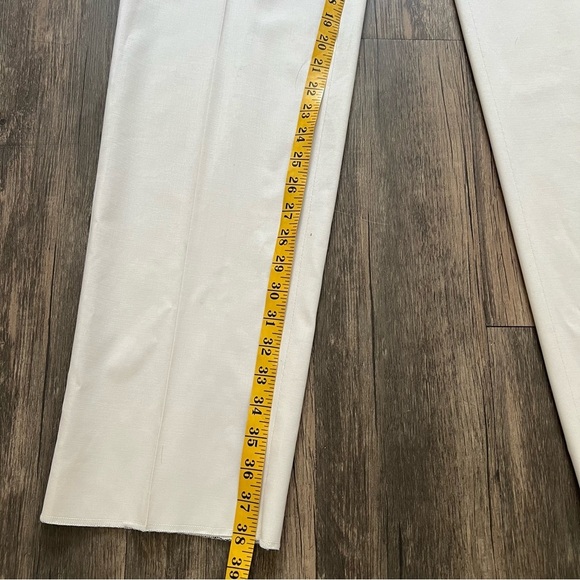 NWT Armani Collezioni Wool Straight Leg Mid Rise Dress Pants Trousers Ivory 16 - Picture 14 of 16
